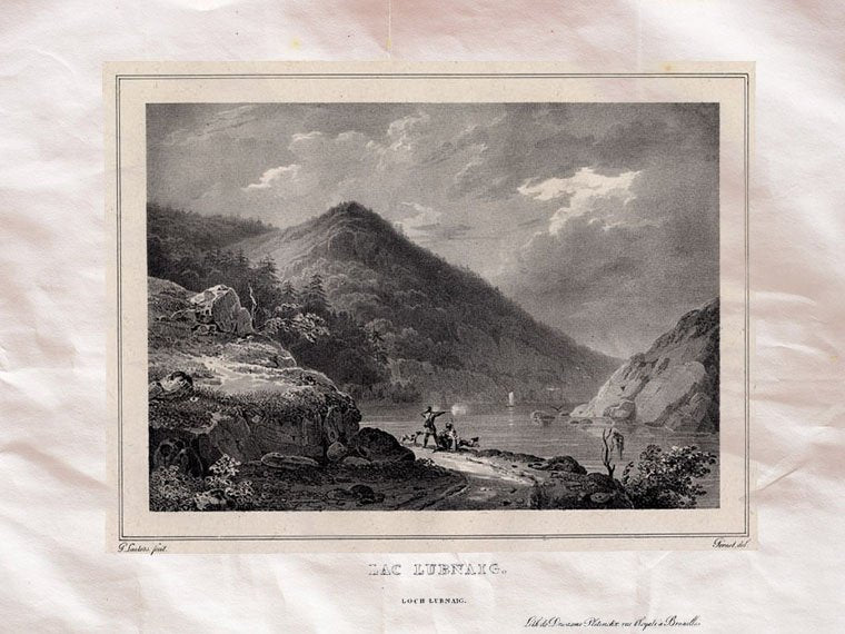 Loch Lubnaig Scotland Pernot 1827 Vintage A4 Photo Print