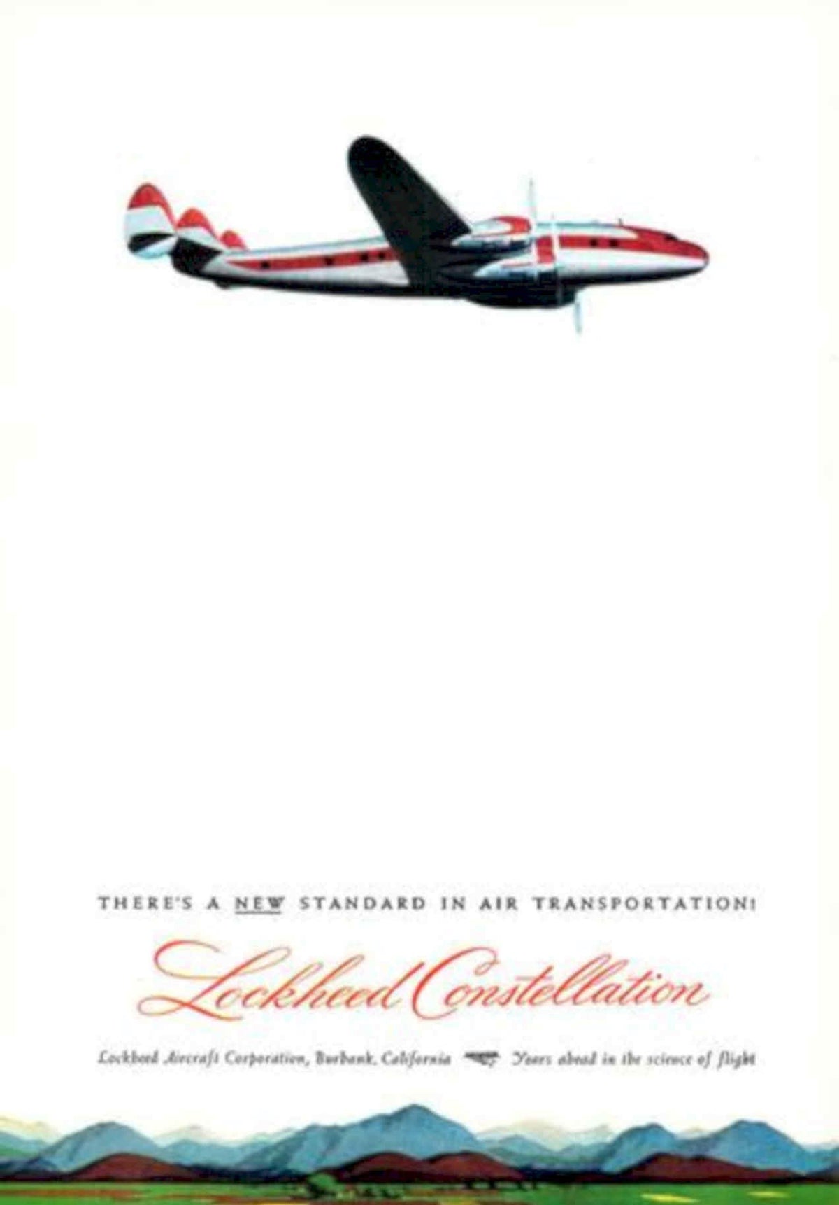 Lockheed Constellation Flight Vintage Retro Advert Poster A4 Photo Print