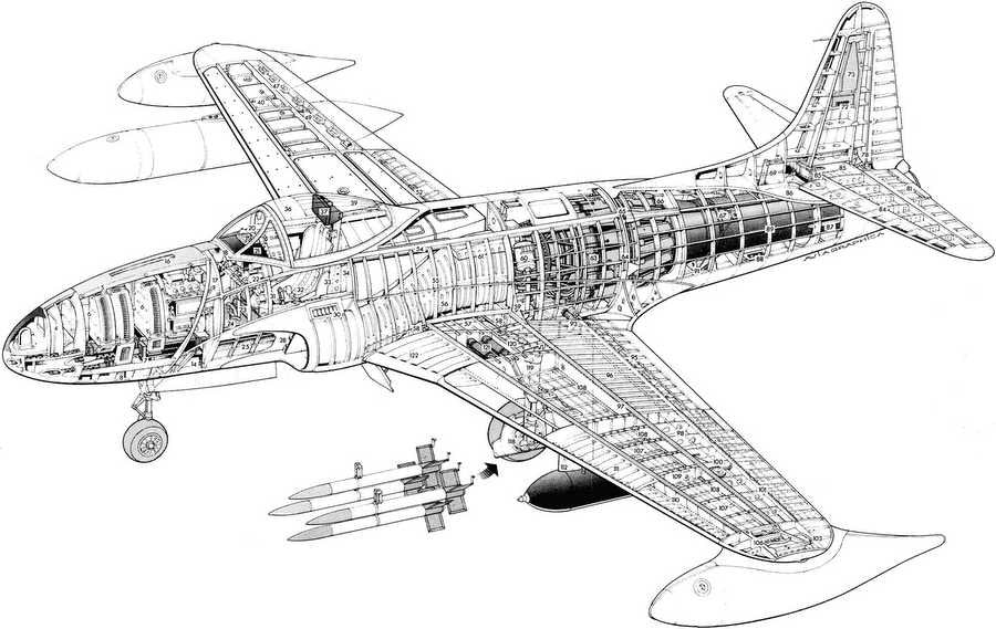 Lockheed P 80 cutaway A4 Photo Print