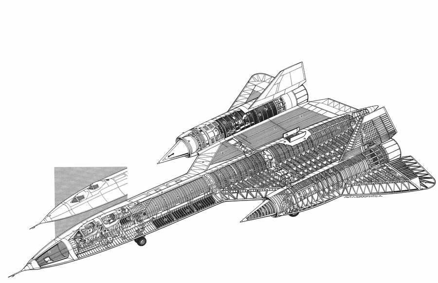 Lockheed SR 71 Blackbird cutaway A4 Photo Print
