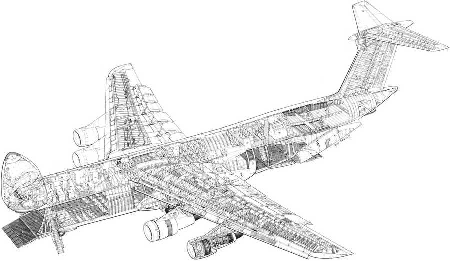 Lockheed c5 Galaxy cutaway A4 Photo Print