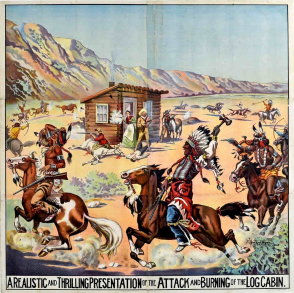 Log Cabin Attack Vintage Retro Advert Poster A4 Photo Print