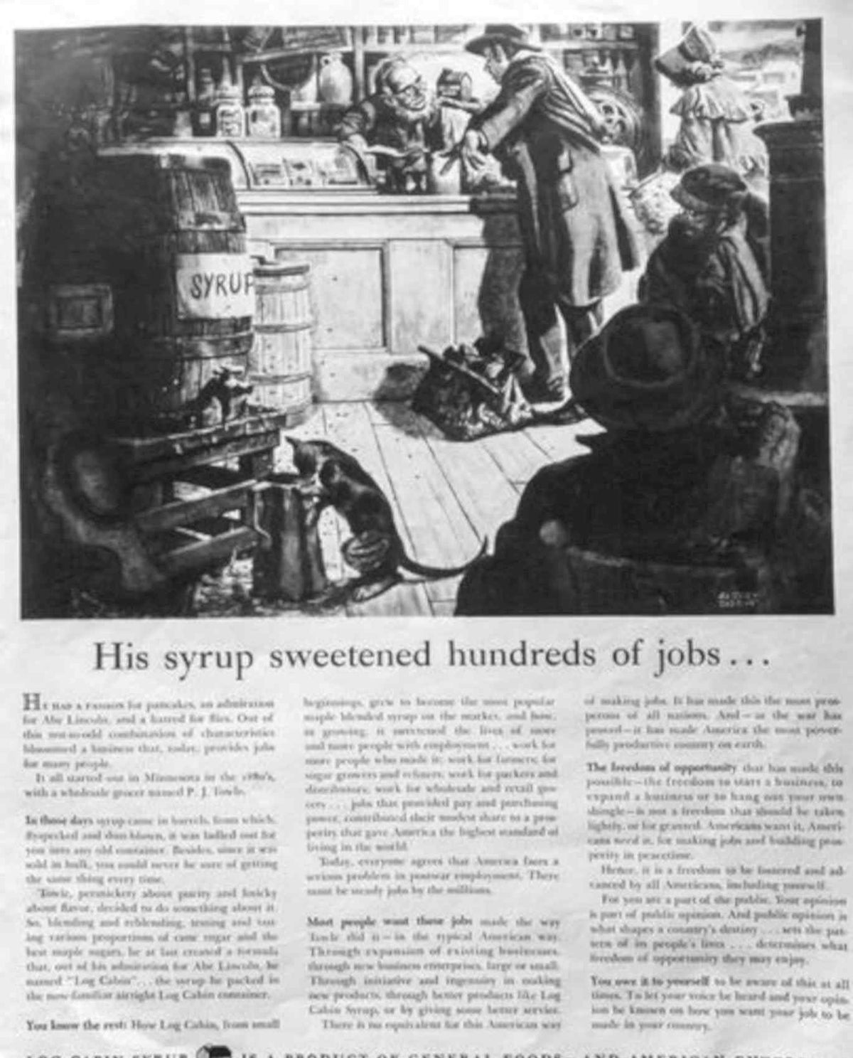 Log Cabin Syrup Vintage Retro Advert Poster A4 Photo Print