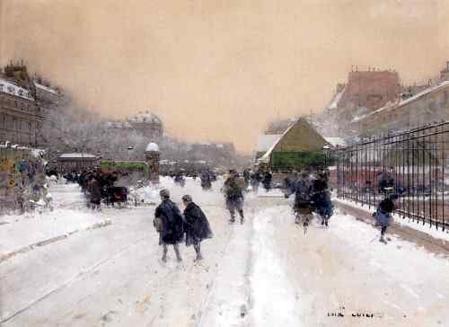 Loir Luigi Paris Sous La Neige  A4 Photo Print