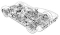Lola T70 Spyder 1965 cutaway A4 Photo Print