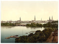 Lombards Bridge Hamburg Vintage A4 Photo Print