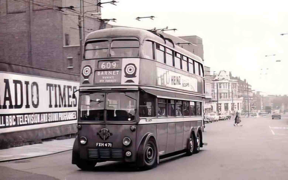 London Barnet Double Decker Bus 1950s Vintage A4 Photo Print