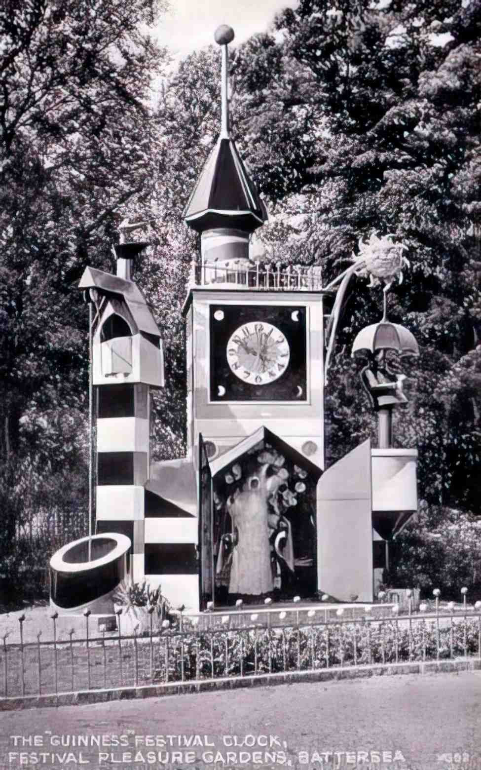 London Battersea Guinness Festival Clock 1952 Vintage A4 Photo Print