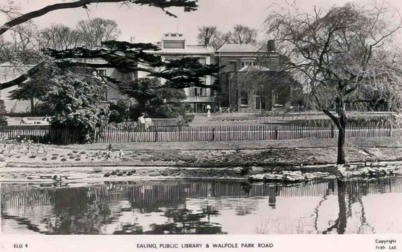 London Ealing Public Library and Walpole Park Road Vintage A4 Photo Print