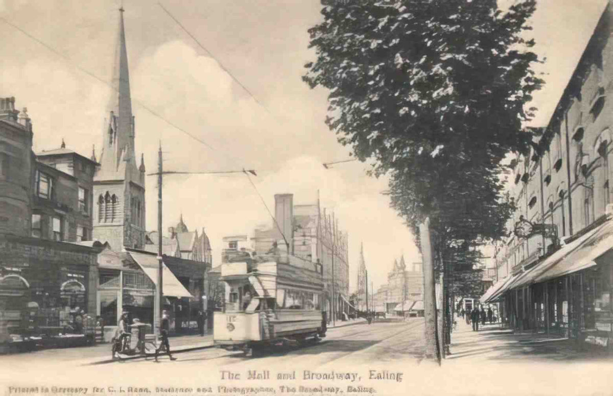 London Ealing The Mall and Broadway and the Church Vintage A4 Photo Print