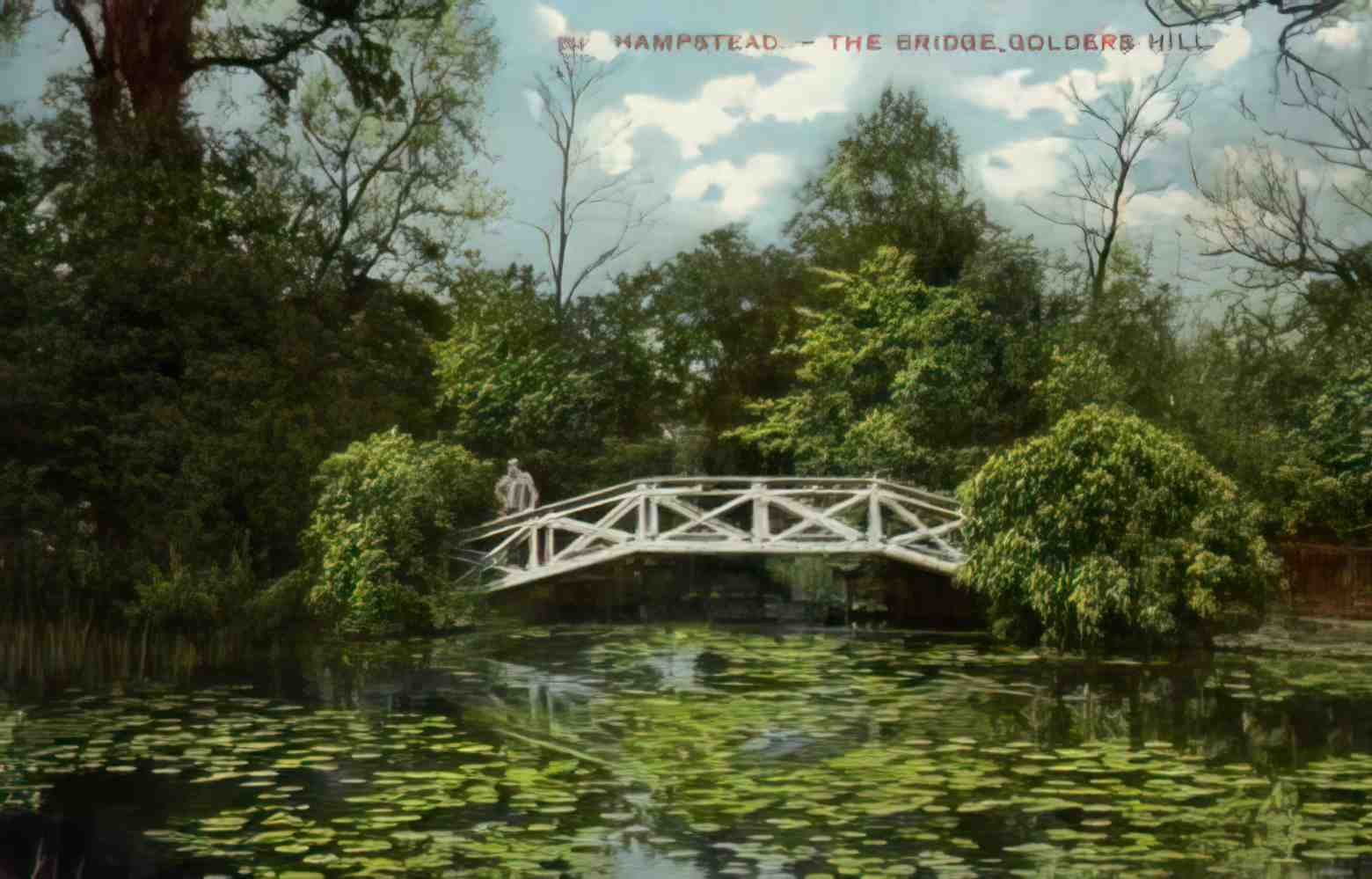 London Hampstead Golders Hill The Bridge Vintage A4 Photo Print