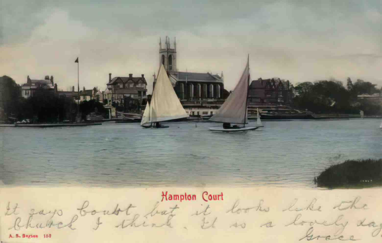 London Hampton St Marys Church Vintage A4 Photo Print