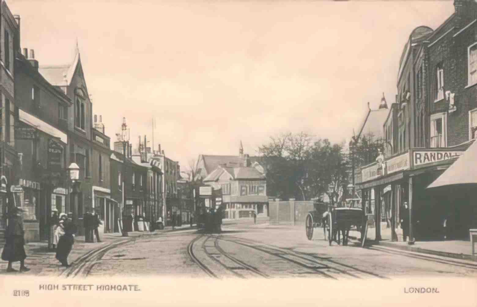 London Highgate High Street Vintage A4 Photo Print