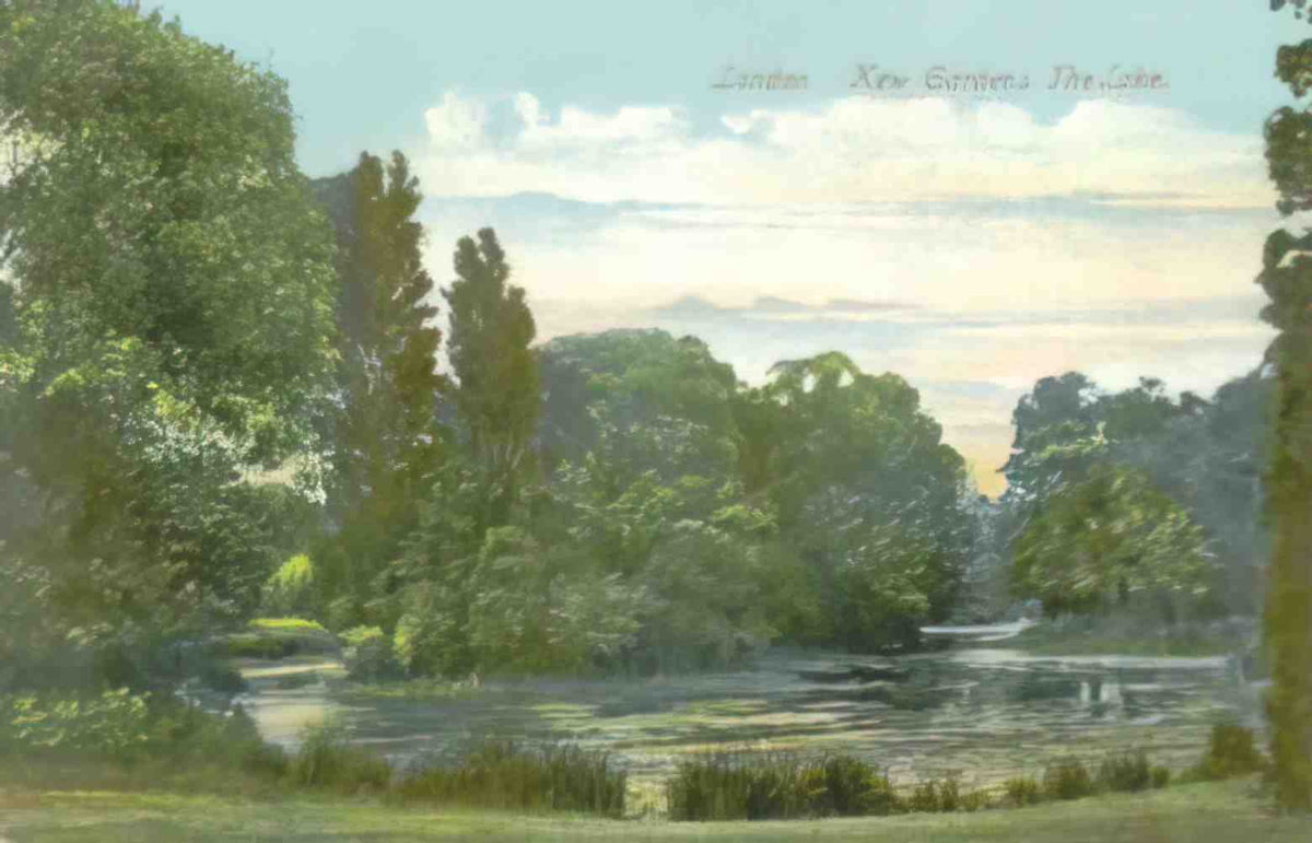 London Kew Gardens The Lake 1900s Vintage A4 Photo Print
