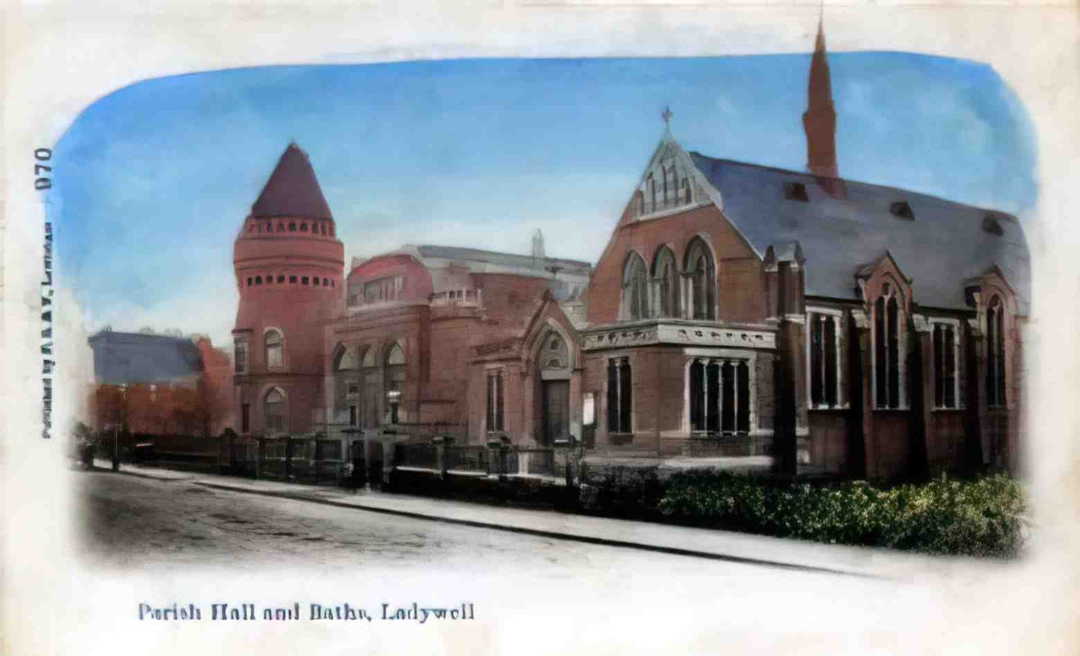 London Ladywell Parish Hall and Baths 1900s Vintage A4 Photo Print
