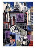 London Landmarks 1950s Illustration Vintage Retro Advert Poster A4 Photo Print