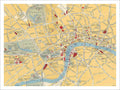 London Map Vintage Retro Advert Poster A4 Photo Print