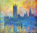 London Parliament In Winter Monet A4 Photo Print