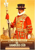 London Reise Monte Vintage Retro Advert Poster A4 Photo Print
