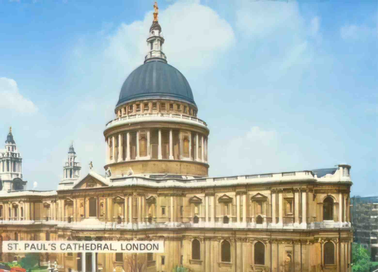 London St Pauls Cathedral 1960s Vintage A4 Photo Print