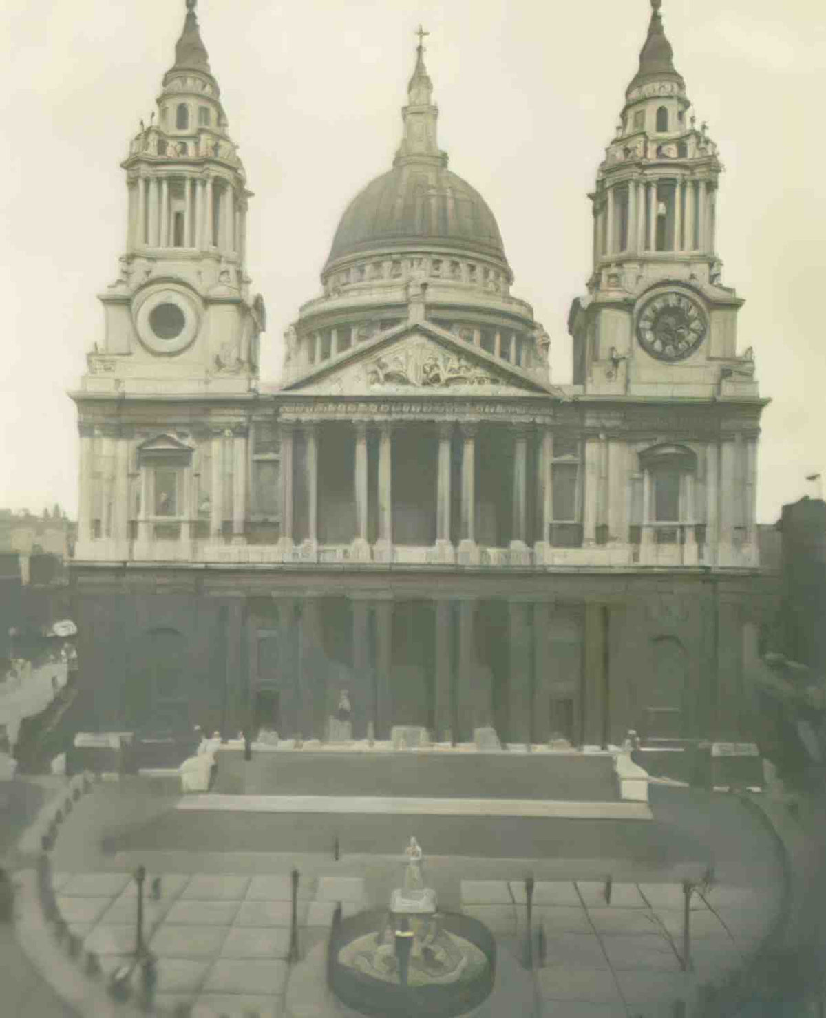 London St Pauls Cathedral The Front Vintage A4 Photo Print