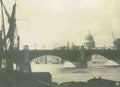 London St Pauls Cathedral and Southwark Bridge Vintage A4 Photo Print