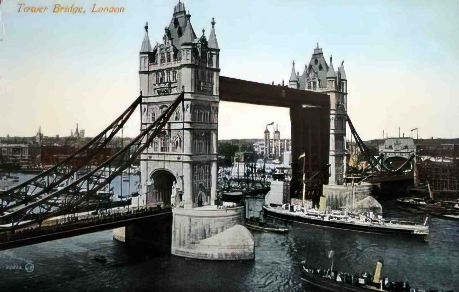 London Tower Bridge Col Vintage A4 Photo Print