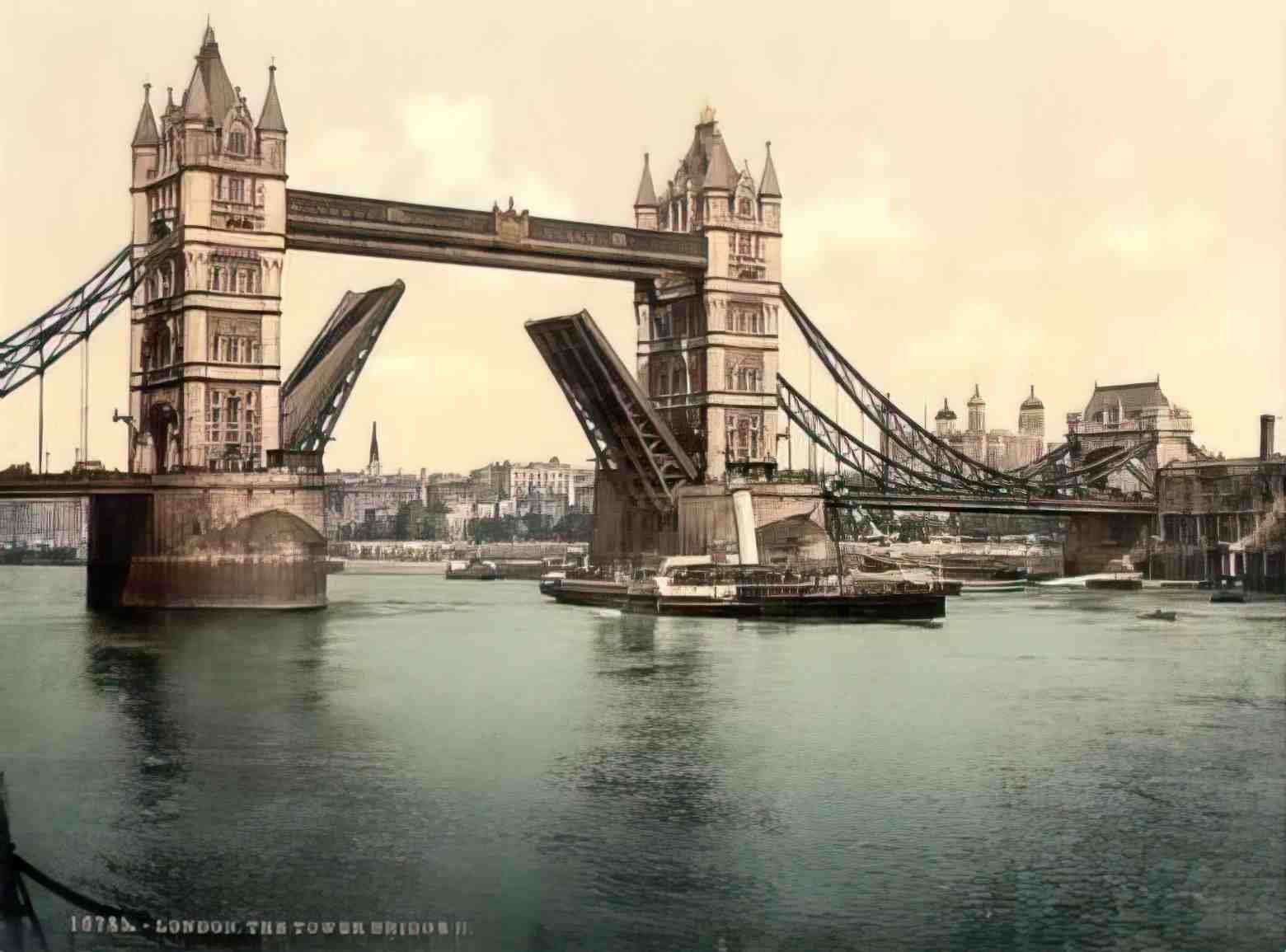 London Tower Bridge II Vintage A4 Photo Print