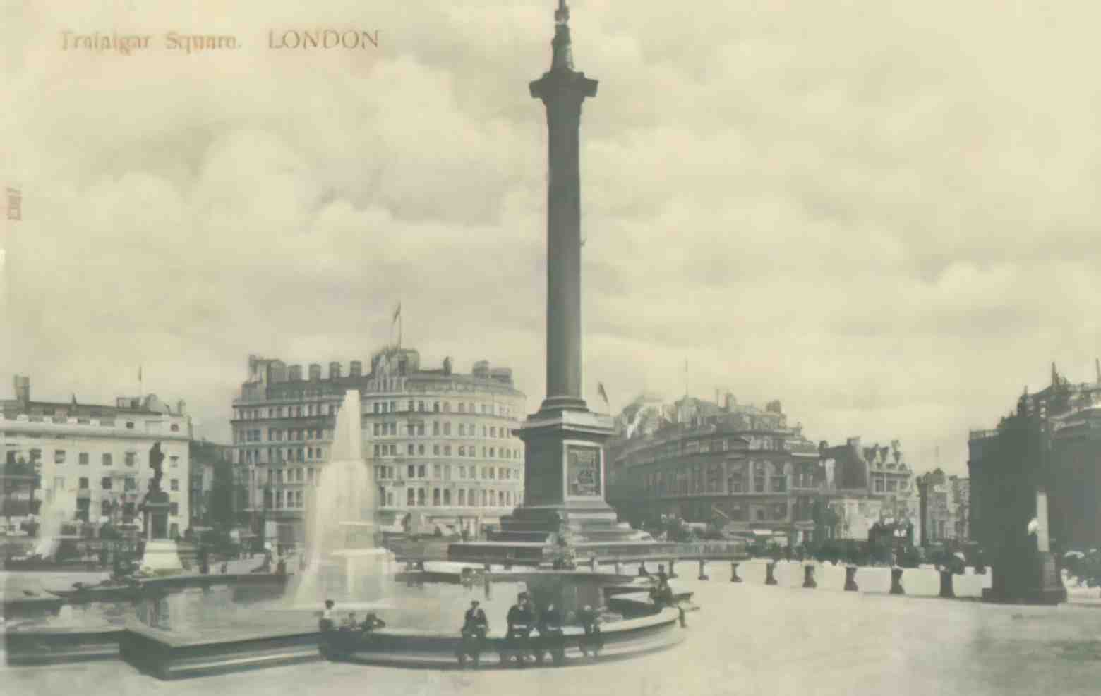 London Trafalgar Square 1903 Vintage A4 Photo Print