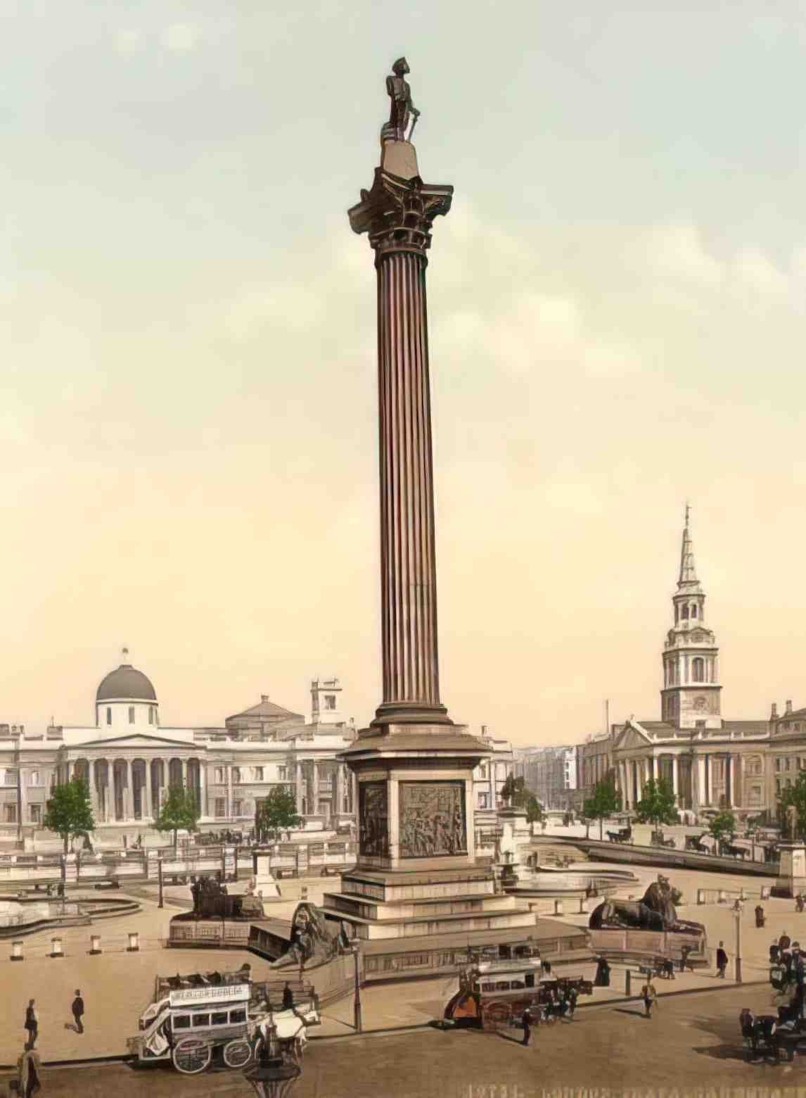 London Trafalgar Square II Vintage A4 Photo Print