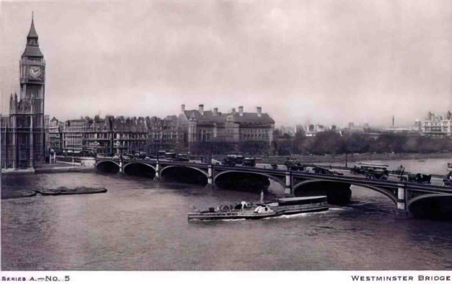 London Westminster Bridge II Vintage A4 Photo Print