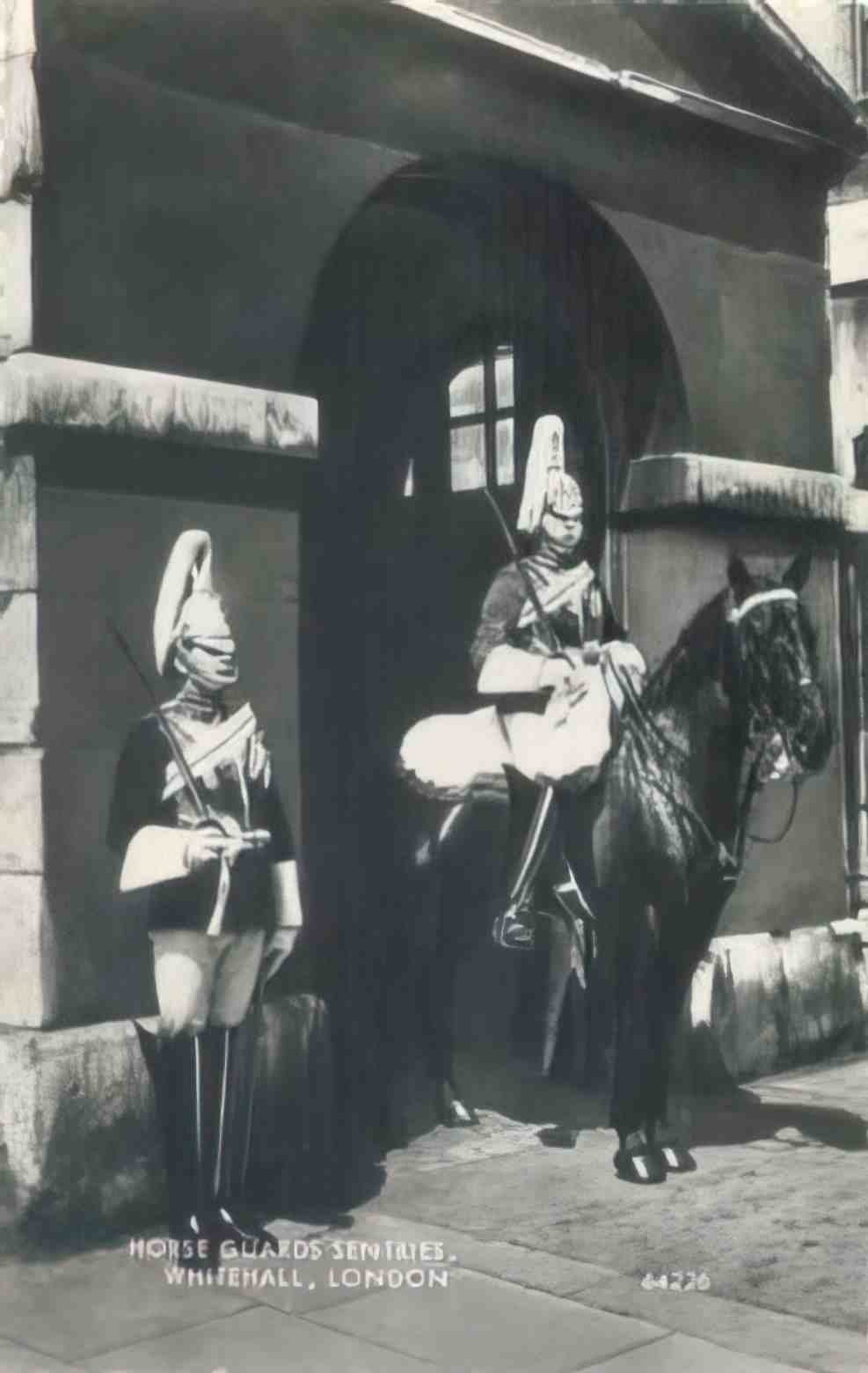 London Whitehall Guards Vintage A4 Photo Print