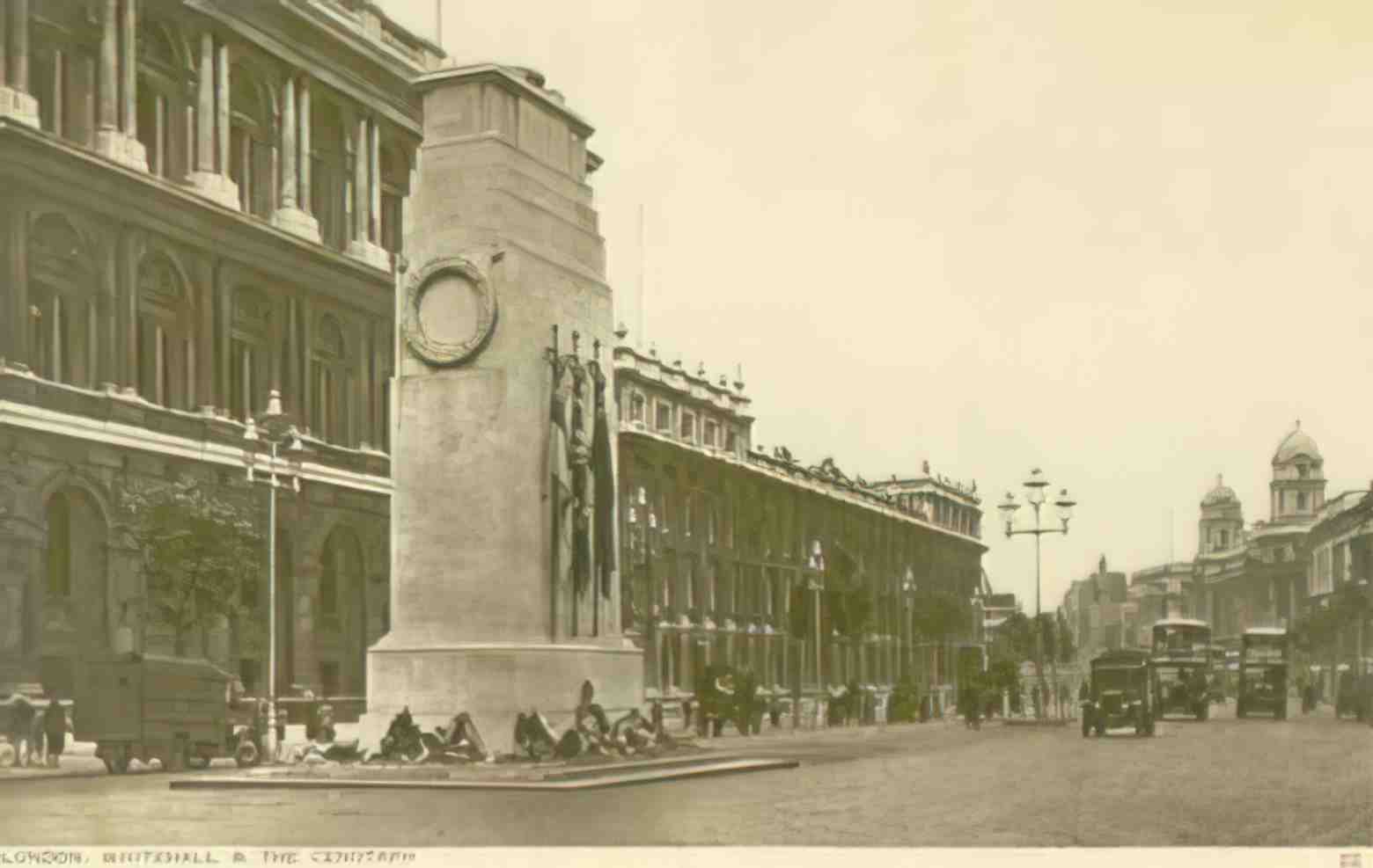 London Whitehall and the Cenotaph c1930s Vintage A4 Photo Print