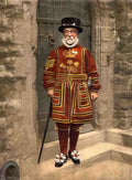 London Yeoman of the Guard Vintage A4 Photo Print