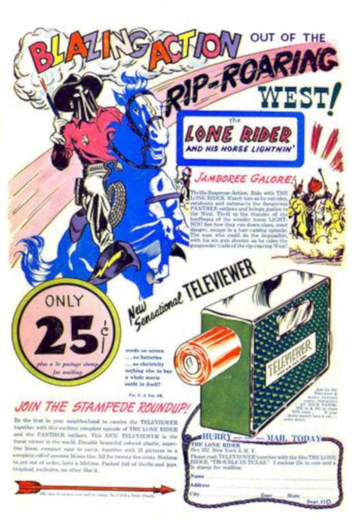Lone Rider Lightnin Vintage Retro Advert Poster A4 Photo Print