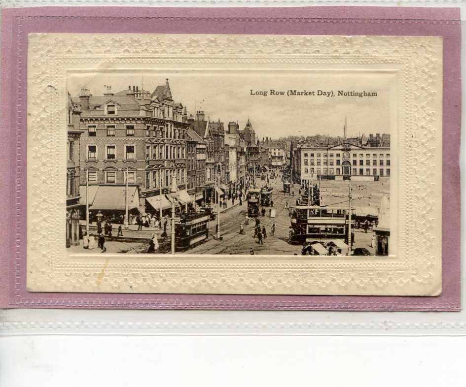 Long Rowmarket Day Nottingham Dated 1911 Vintage A4 Photo Print