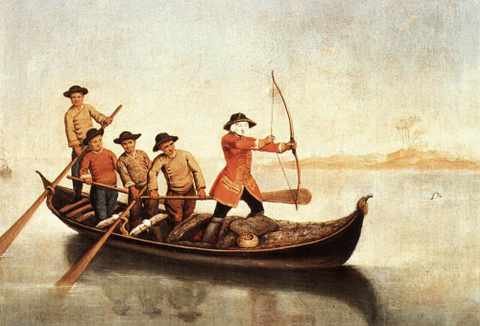 Longhi Pietro Duck Hunters On The Lagoon A4 Photo Print