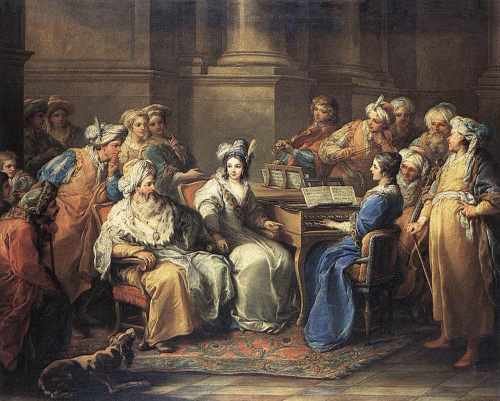Loo Carle Van The Grand Turk Giving A Concert To His Mistress A4 Photo Print