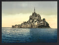 Looking east at high water Mont St Michel Vintage A4 Photo Print