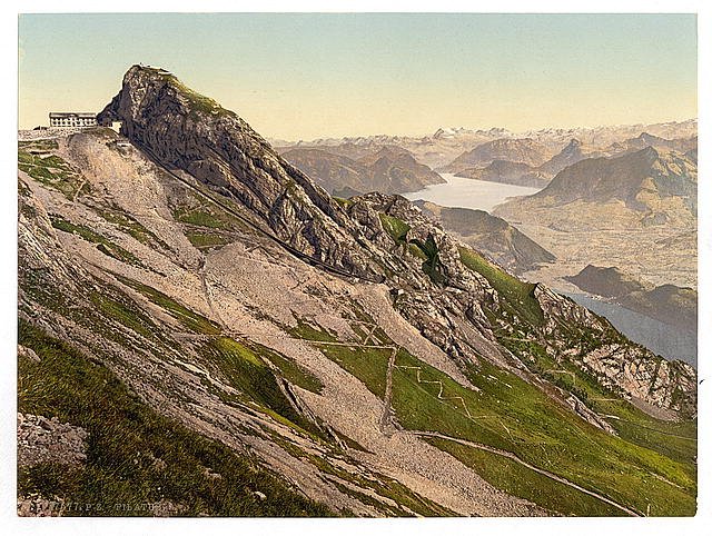 Looking toward Glarnisch Pilatus Vintage A4 Photo Print