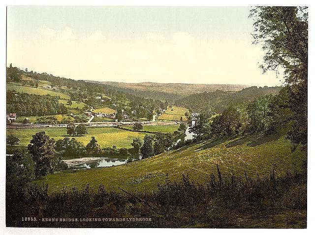 Looking towards Lydbrook Kerne Bridge Vintage A4 Photo Print