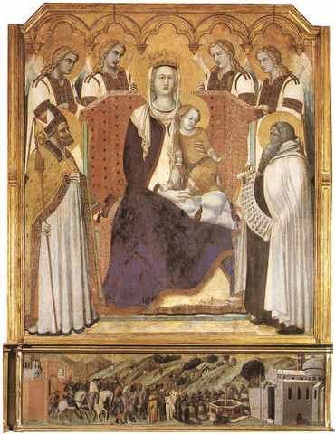 Lorenzetti Pietro MadonnWith Angels Between St Nicholas And Prophet Elish A4 Photo Print