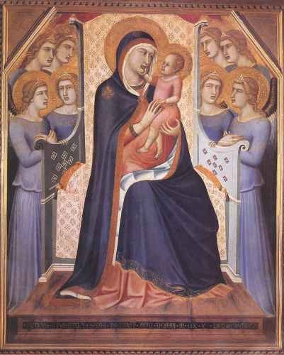 Lorenzetti Pietro Madonna Enthroned With Angels A4 Photo Print