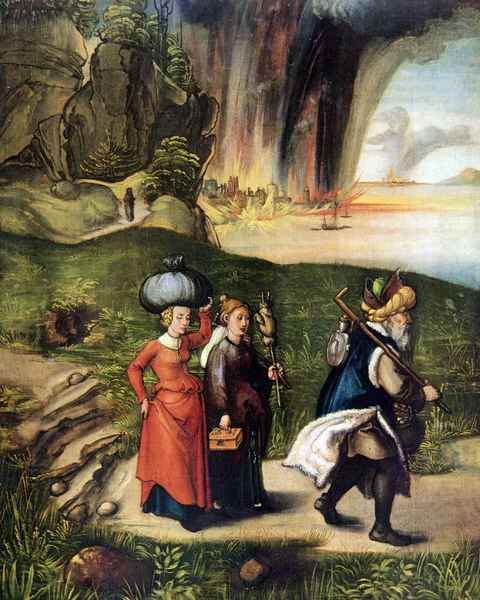 Lot's escape by Durer A4 Photo Print