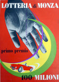 Loteria Monza Jackpot Vintage Retro Advert Poster A4 Photo Print