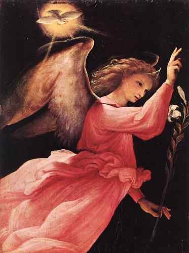 Lotto Lorenzo Angel Annunciating 1527  A4 Photo Print