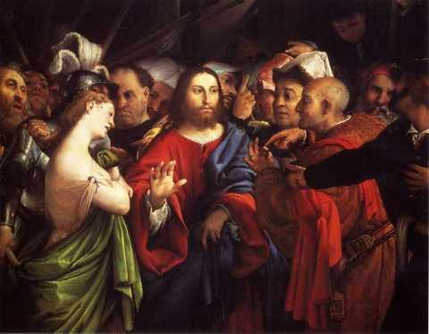 Lotto Lorenzo Christ And The Adulteress A4 Photo Print