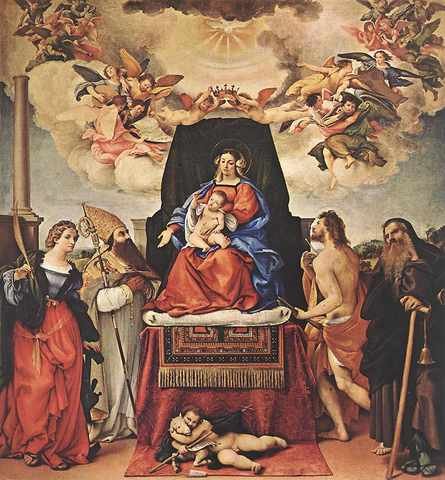 Lotto Lorenzo MadonnAnd Child With Saints 1521 Ii A4 Photo Print
