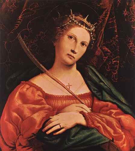 Lotto Lorenzo St Catherine of Alexandria 1522  A4 Photo Print