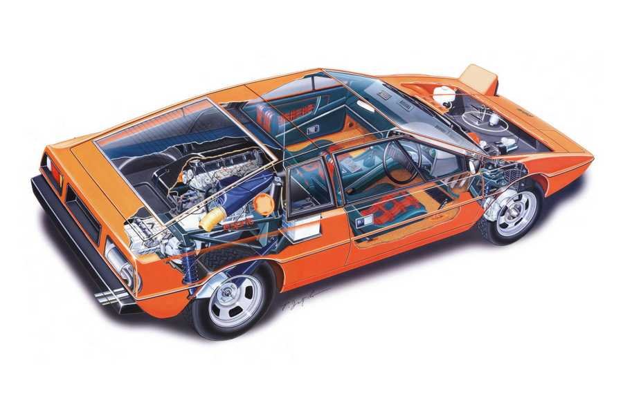 Lotus Esprit 1976 cutaway A4 Photo Print